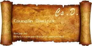 Csungán Dominik névjegykártya