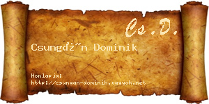 Csungán Dominik névjegykártya